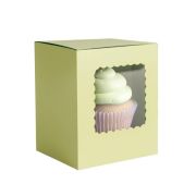 Scalloped Single Cupcake Box 6pk – Pastel Green