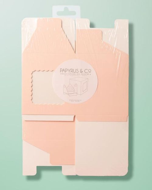 Scalloped Single Cupcake Box 6pk – Pastel Pink