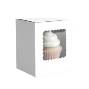 Scalloped Single Cupcake Box 6pk – White