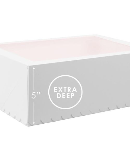 Scalloped Tall 12-Hole Cupcake Box – White