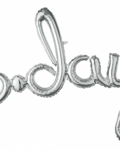 Script Balloon Silver B-Day
