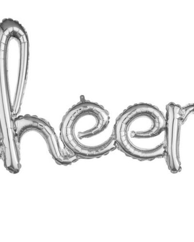 Script Balloon Silver Cheers
