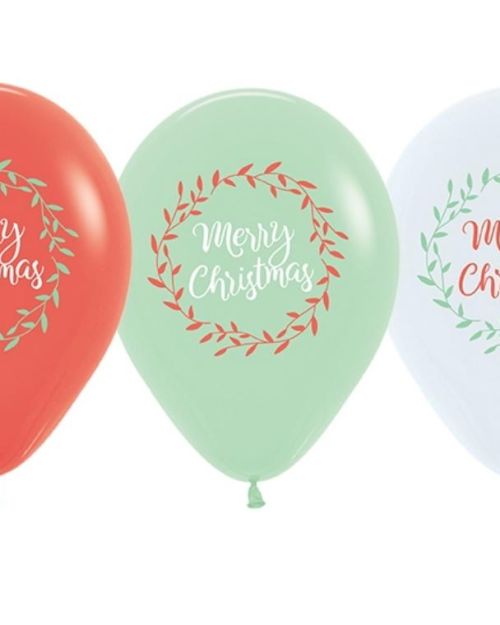 Merry Christmas Balloons 5pk