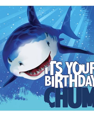 Shark Splash Happy Birthday Lunch Napkins 16pk
