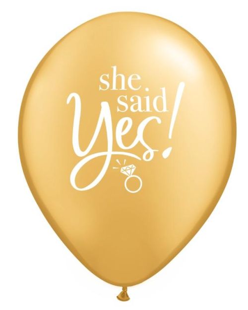 She Said Yes Gold Balloon