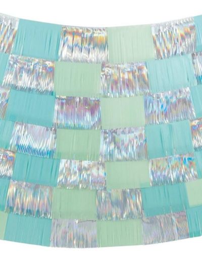 Shimmering Party Iridescent Fringe Banners – Blue & Green