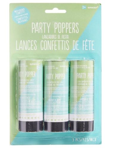 Shimmering Party Confetti Poppers 3pk