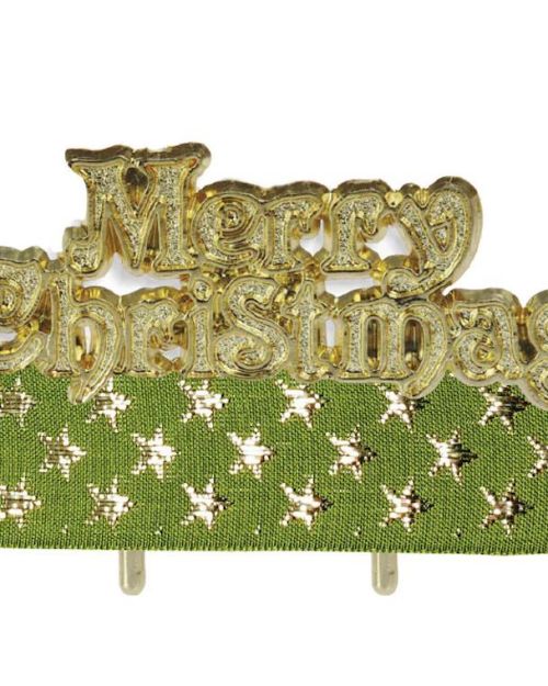 Shimmering Stars Ribbon & Motto Kit Green & Gold