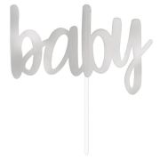 Silver Foil Cake Topper – Baby