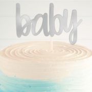 Silver Foil Cake Topper – Baby