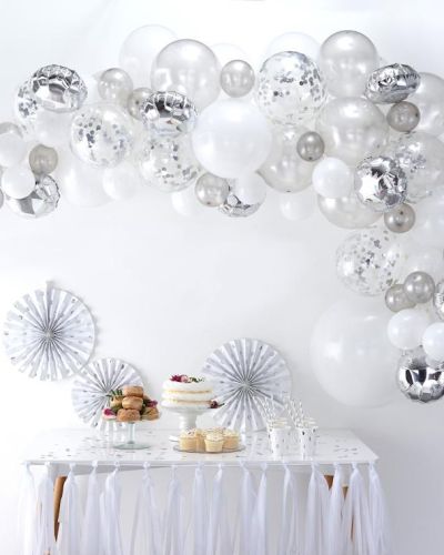 Silver Balloon Arch Kit