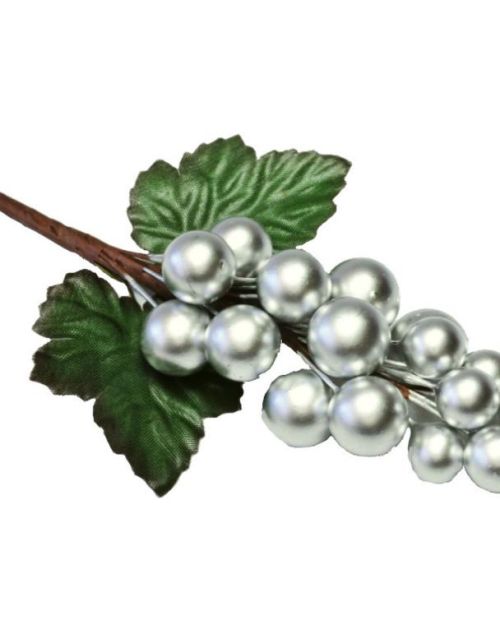 Silver Berry Cluster Cake Decoration