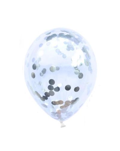 Silver Confetti Balloon – Single