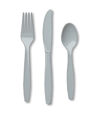 Silver Plastic Cutlery – 24pk
