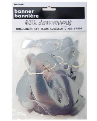 60th Anniversary Silver Foil Banner