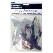 Happy Anniversary Silver Foil Banner