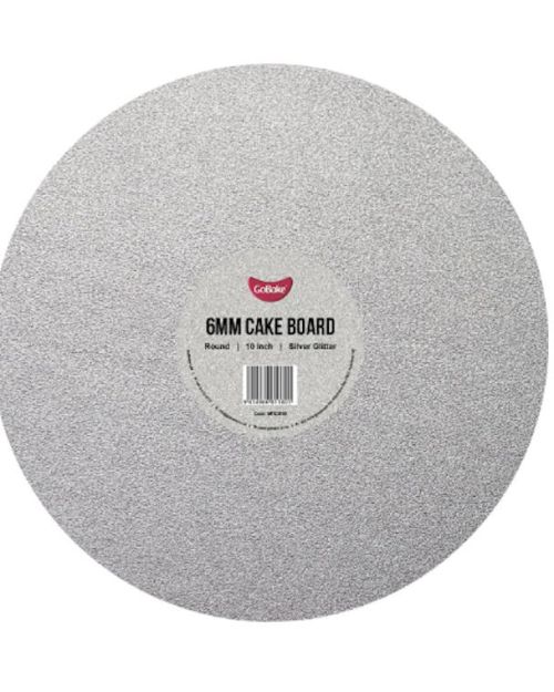 Silver Glitter Round Cake Board 10in