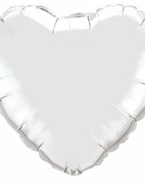 Heart Shaped Foil Balloon – Silver