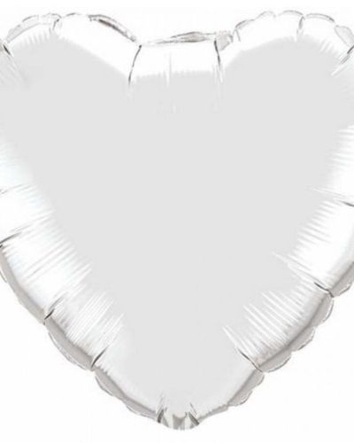 Heart Shaped Foil Balloon – Silver