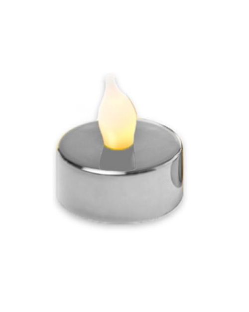 Silver LED Flickering Tea Light