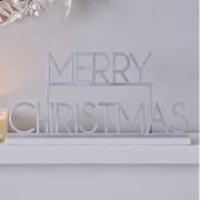 Silver Merry Christmas Sign