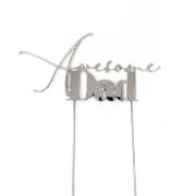Silver Metal Cake Topper – Awesome Dad