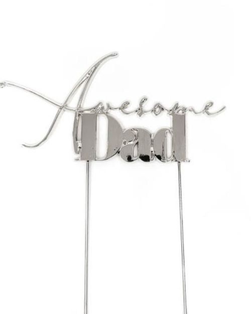 Silver Metal Cake Topper – Awesome Dad