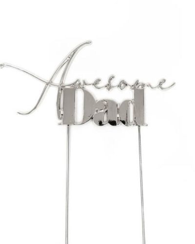 Silver Metal Cake Topper – Awesome Dad