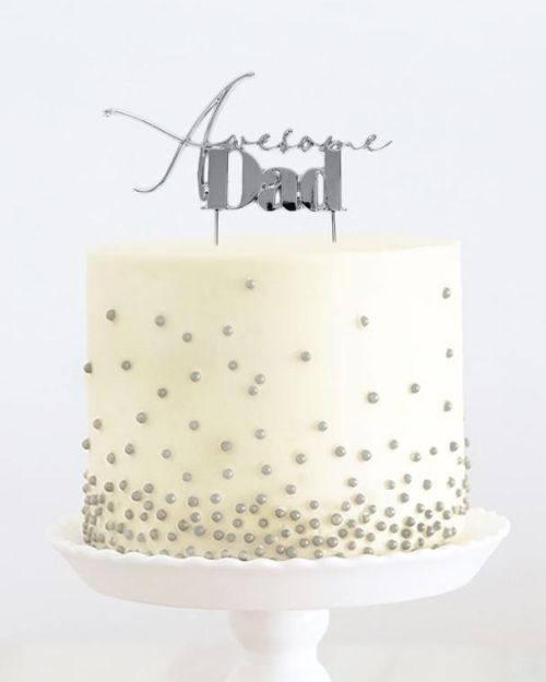 Silver Metal Cake Topper – Awesome Dad
