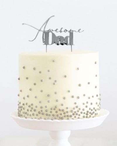 Silver Metal Cake Topper – Awesome Dad