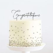 Silver Metal Cake Topper – Congratulations