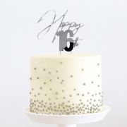 Silver Metal Cake Topper – Happy 16th