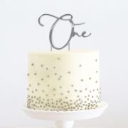 Silver Metal Cake Topper – One