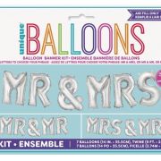 Balloon Banner Kit – Silver Mr & Mrs