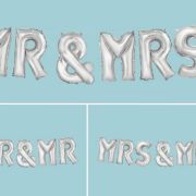 Balloon Banner Kit – Silver Mr & Mrs