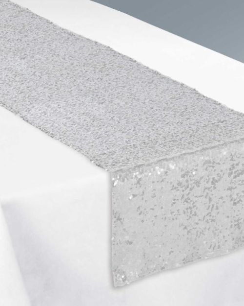 Silver Sequin Table Runner