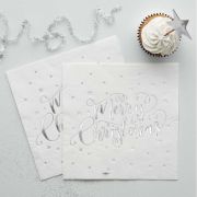 Silver Star Christmas Napkins 16pk