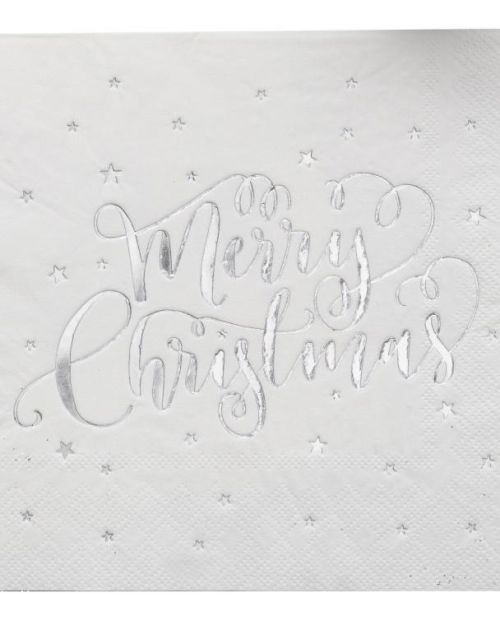 Silver Star Christmas Napkins 16pk