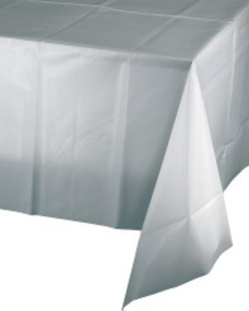 Silver Plastic Table Cloth