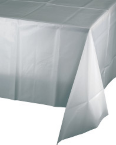 Silver Plastic Table Cloth