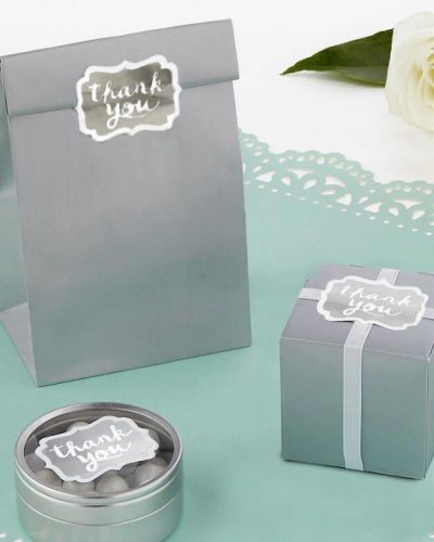 Thank You Stickers 50pk – Silver