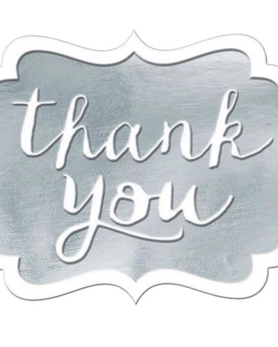Thank You Stickers 50pk – Silver