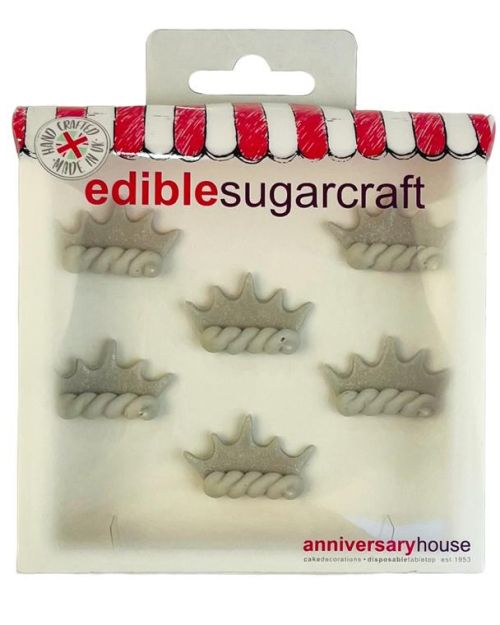 Silver Tiara Sugarcraft Toppers 6pk
