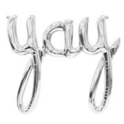 Silver ‘Yay’ Script Balloon