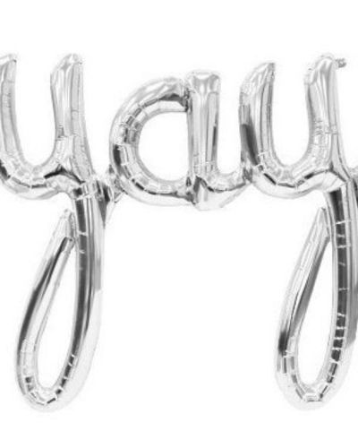 Silver ‘Yay’ Script Balloon