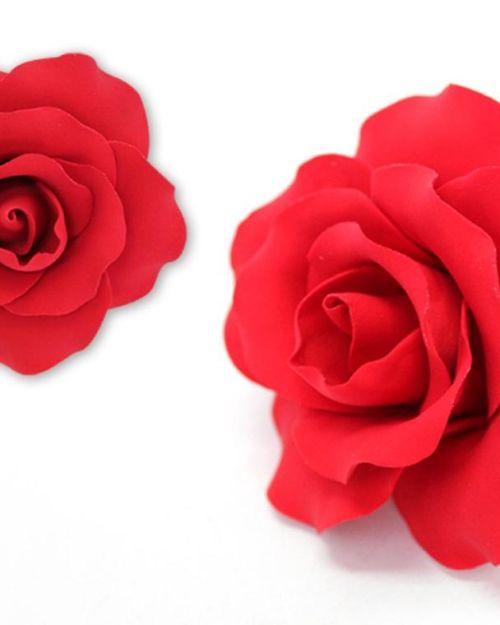 Single Gumpaste Rose Large – Red