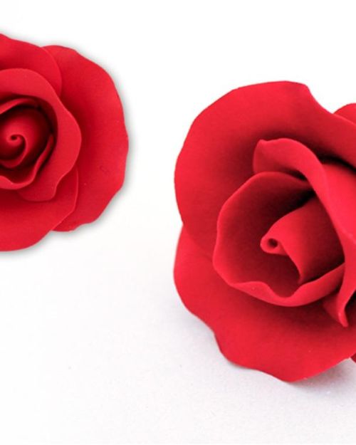 Single Gumpaste Rose Medium – Red