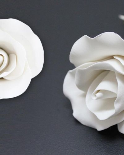 Single Gumpaste Rose Medium – White