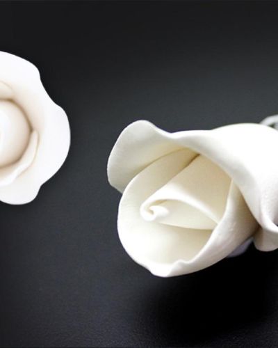 Single Gumpaste Rose Small – White