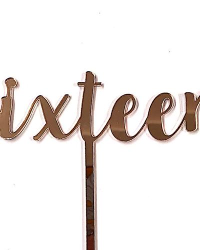 Sixteen Cake Topper – Rose Gold Mirror